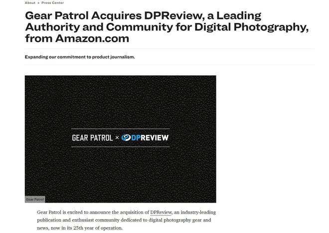 南宫28官网登陆：数码相机权威网站Dpreview摆脱关停命运找到新东家Gear Patrol(图1)